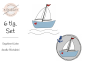 Preview: Segelboot Liebe - doodle Stickdatei